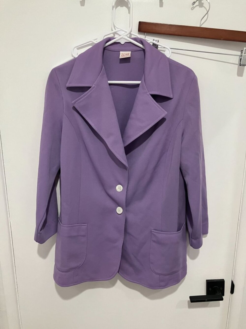 VTG 1970's Graff Californiawear Women's 2-Button Blazer, Purple, Size XL